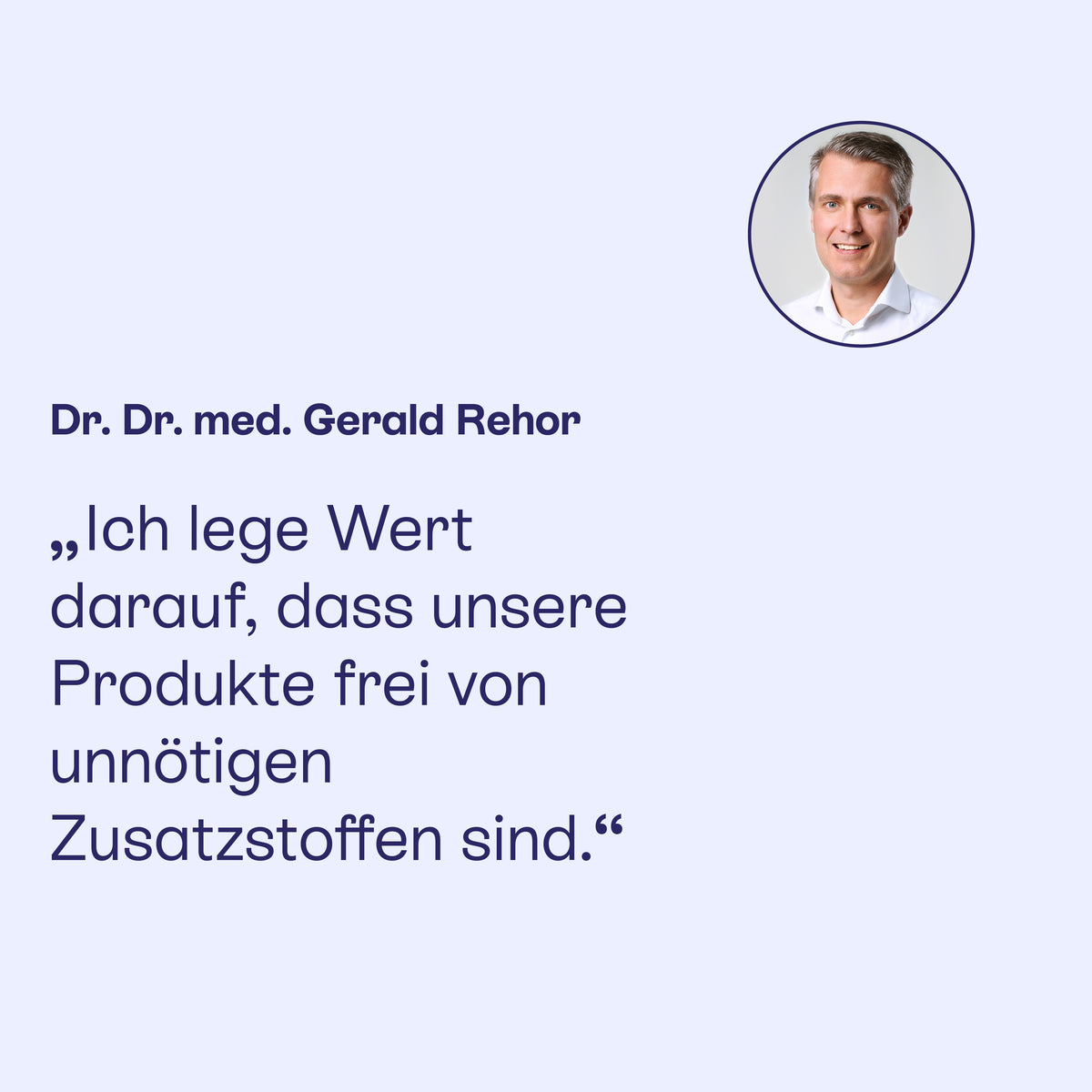 Dr. Dr. med. Gerald Rehor: PAEDIPROTECT Produkte frei von unnötigen Zusatzstoffen.