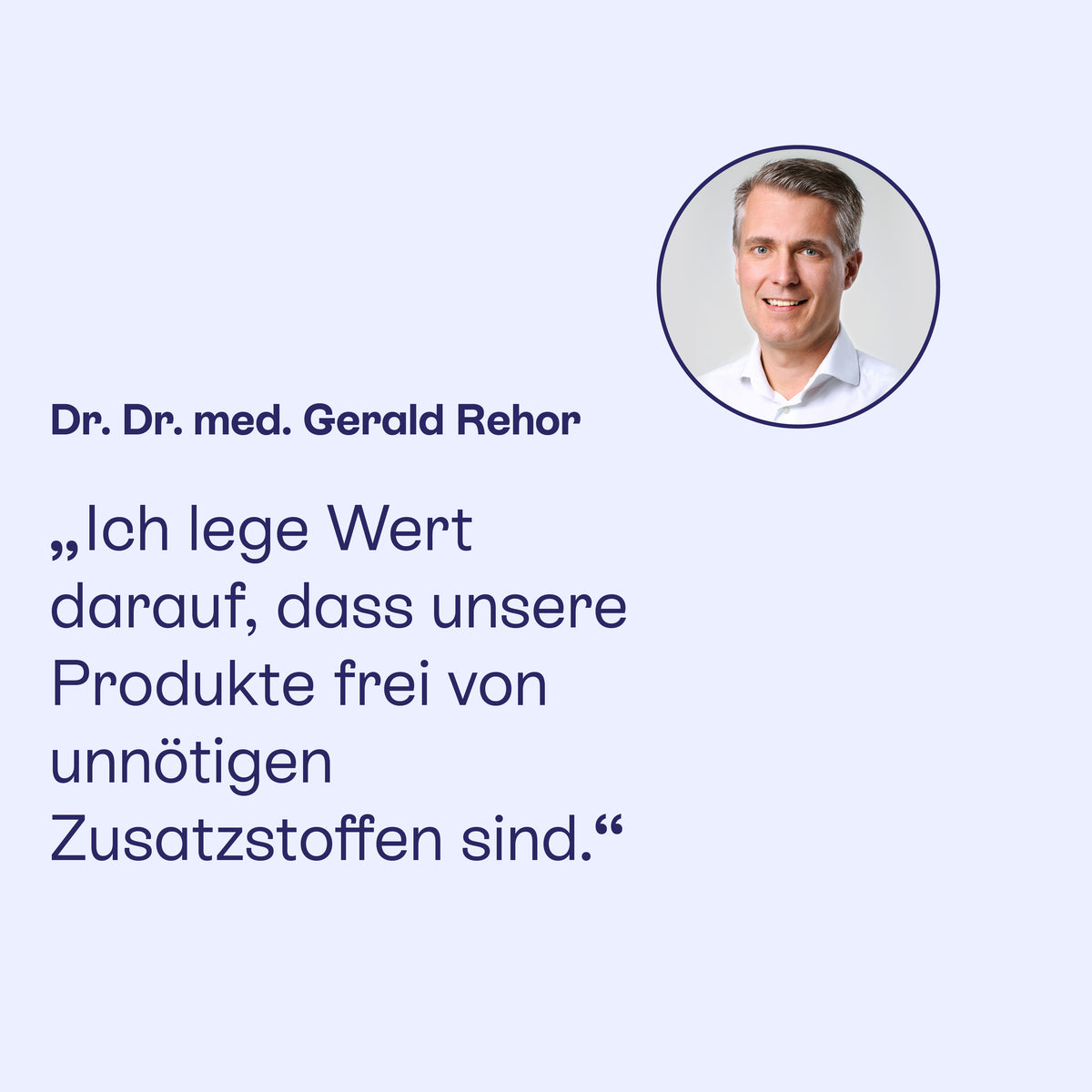 Dr. Dr. med. Gerald Rehor: PAEDIPROTECT Produkte frei von unnötigen Zusatzstoffen.