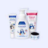 Wetterfest Bundle mit Wind- und Wettercreme, Schaumseife, Handcreme und Schnapparmband, für Gesicht, Hals und Hände.