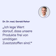 Dr. Dr. med. Gerald Rehor: PAEDIPROTECT Produkte frei von unnötigen Zusatzstoffen.