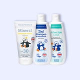 Mineral Bundle mit Mineral Sonnencreme LSF 30, 2in1 Shampoo und After Sun, für Gesicht, Körper und Haare.