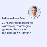 Dr. Dr. med. Gerald Rehor: Pflegeprodukte dermatologisch getestet, bevor sie auf den Markt kommen.