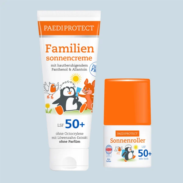 PAEDIPROTECT Familiensonnencreme + Sonnenroller