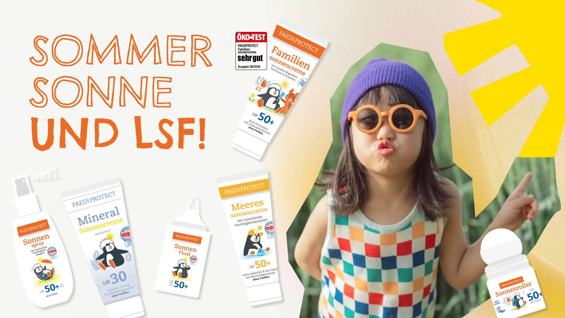Sommer Header Paediprotect Sommer, Sonne, Sonnenschutzprodukte, Kind