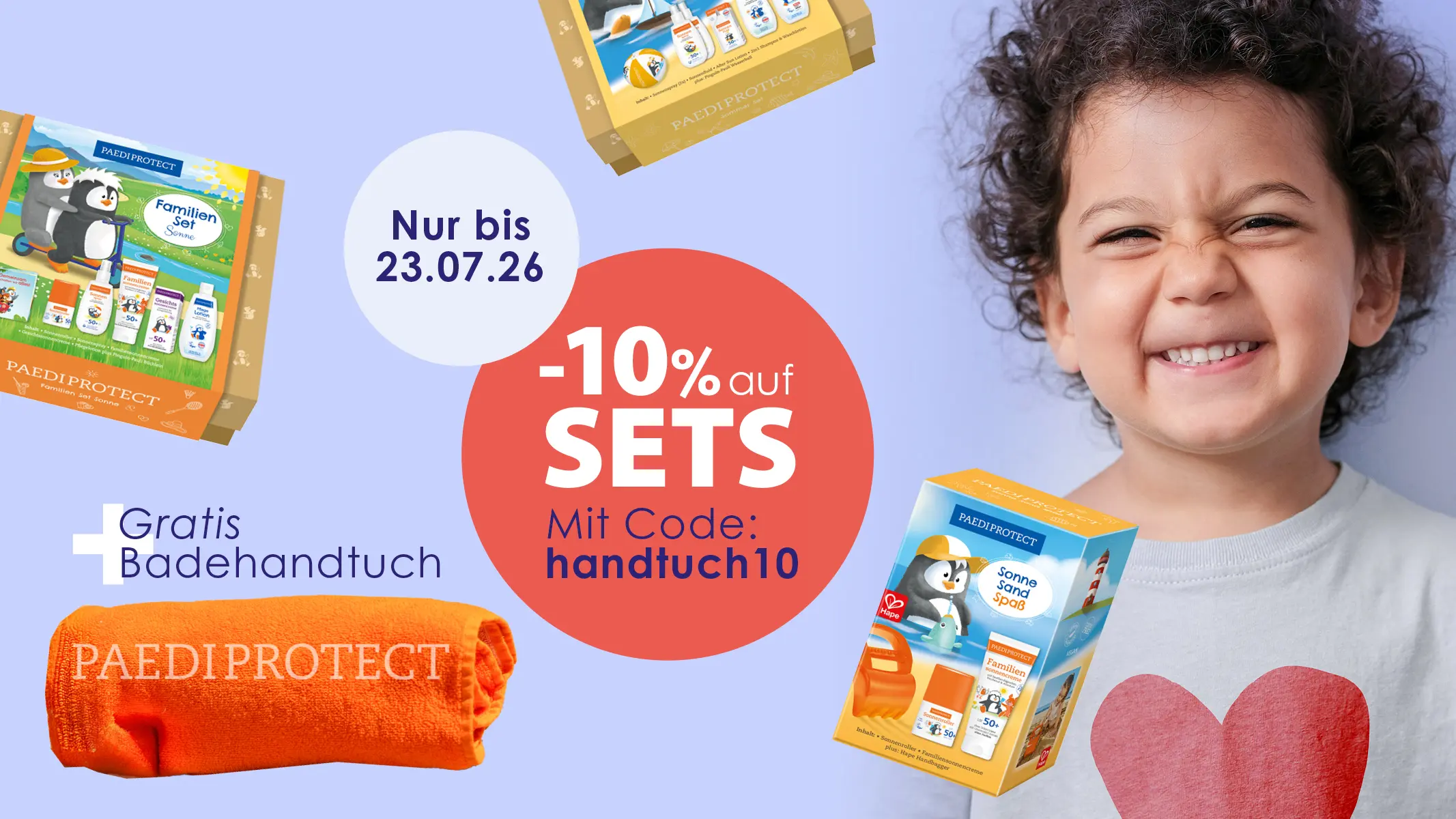 2606_Sets10%_Handtuch10 Auf alle Sets 10% Rabatt plus Badehandtuch gratis dazu