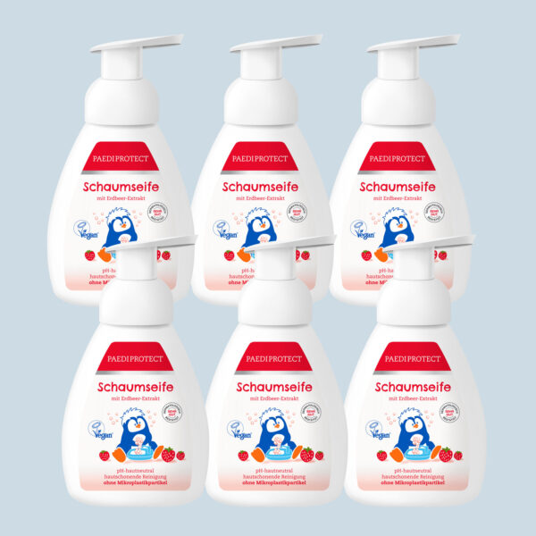 a group of plastic bottles with a dispenser