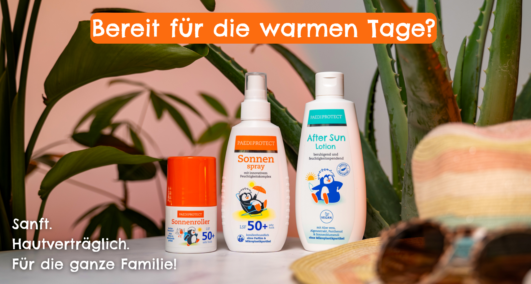 a group of sunscreen bottles