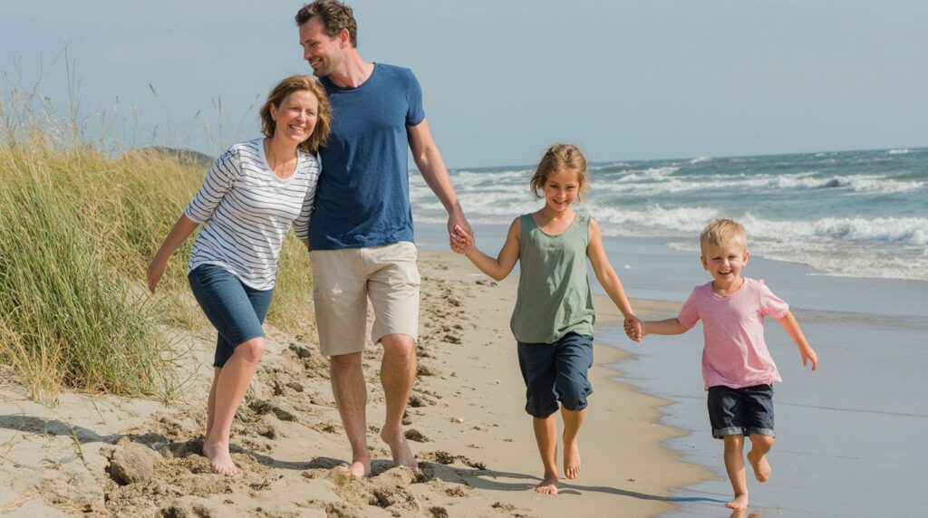 Mit Sonnenspray geschützt am Strand