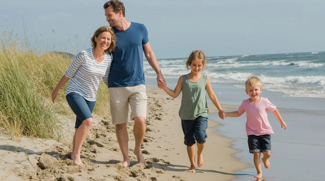 Mit Sonnenspray geschützt am Strand