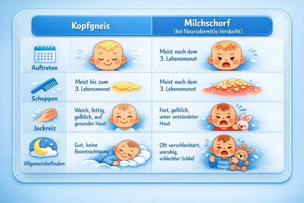 Trockene Haut bei Kindern und Babys 4 Tabelle