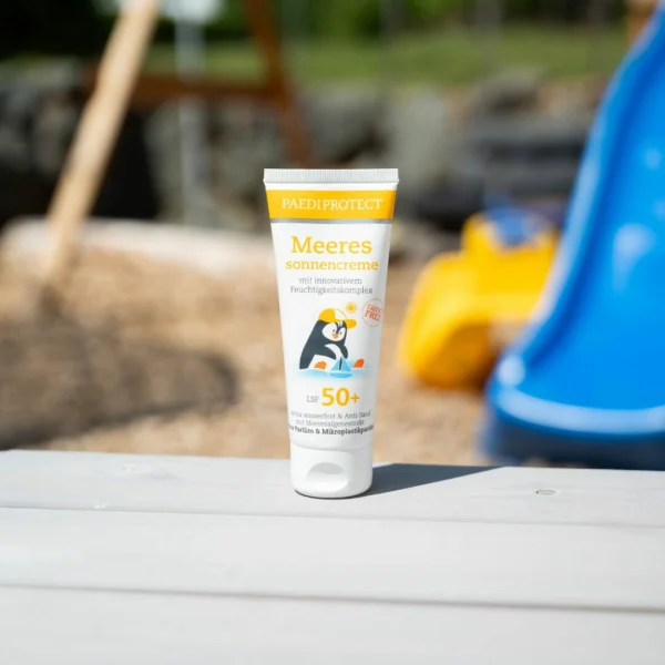 a tube of sunscreen on a table