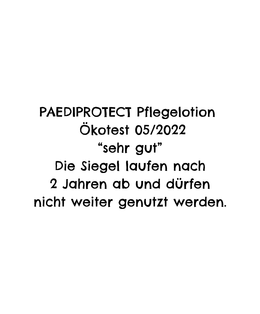 Tests und Zertifikate der Hautpflegemarke PAEDIPROTECT 9 ÖKO-TEST Siegel