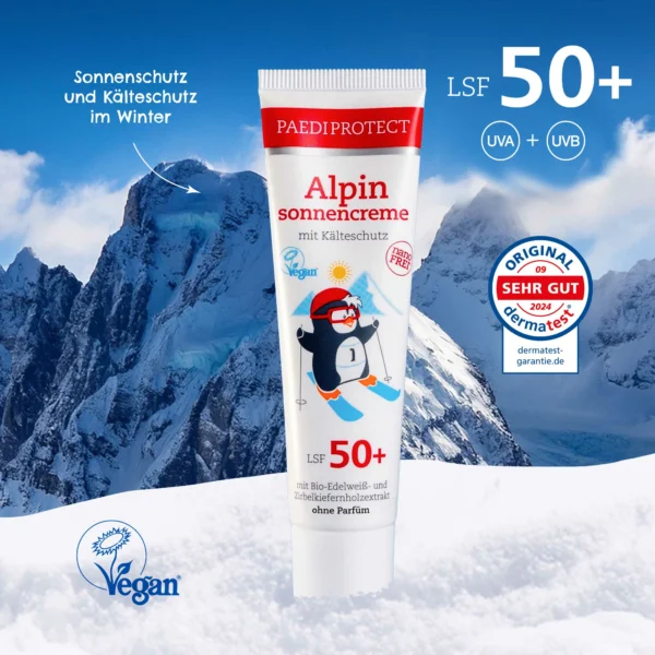 Paediprotect Alpinsonnencreme Zeichen 2025