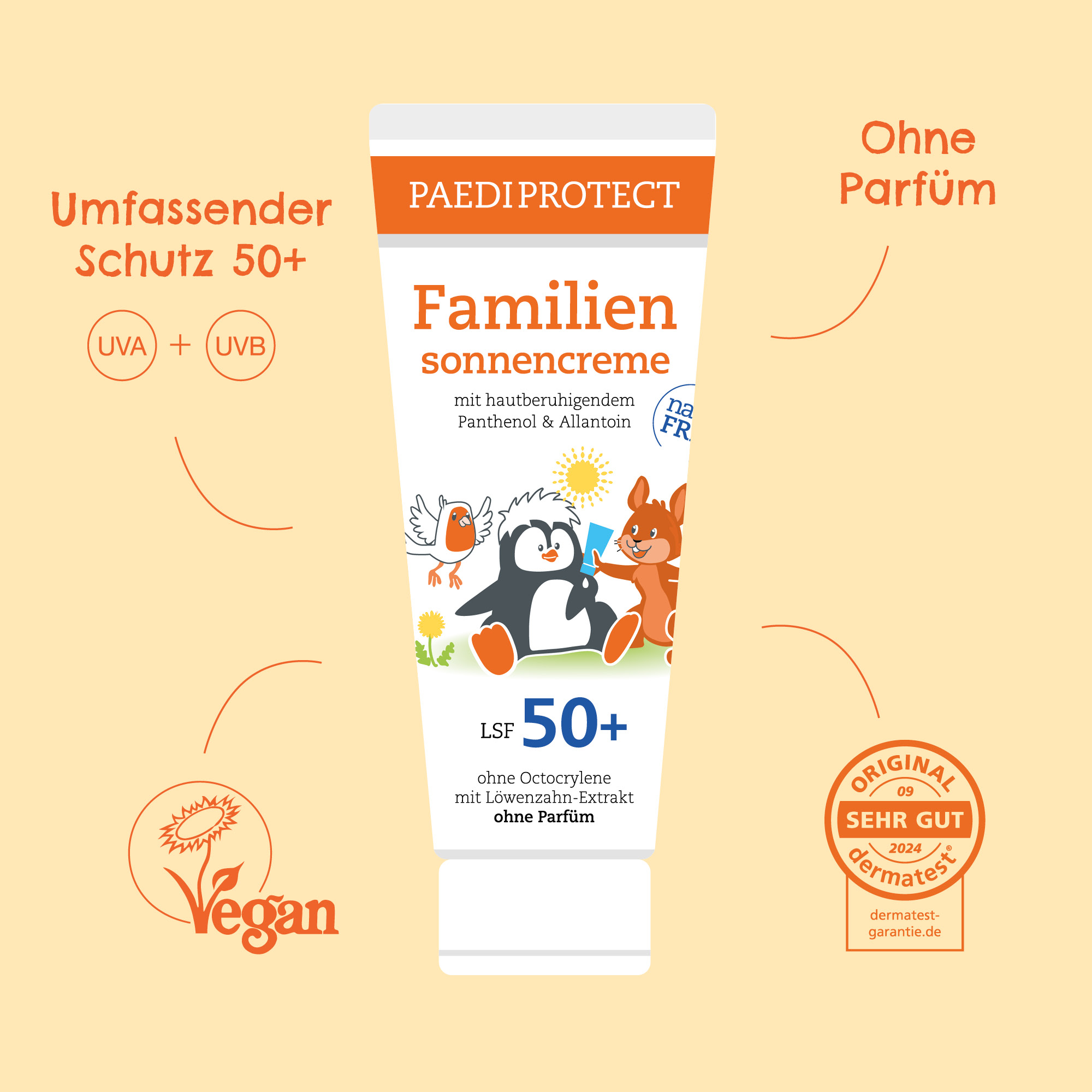 Bundle Familiensonnencreme & Sonnenroller 3 PAEDIPROTECT Familiensonnencreme Mehrwerte