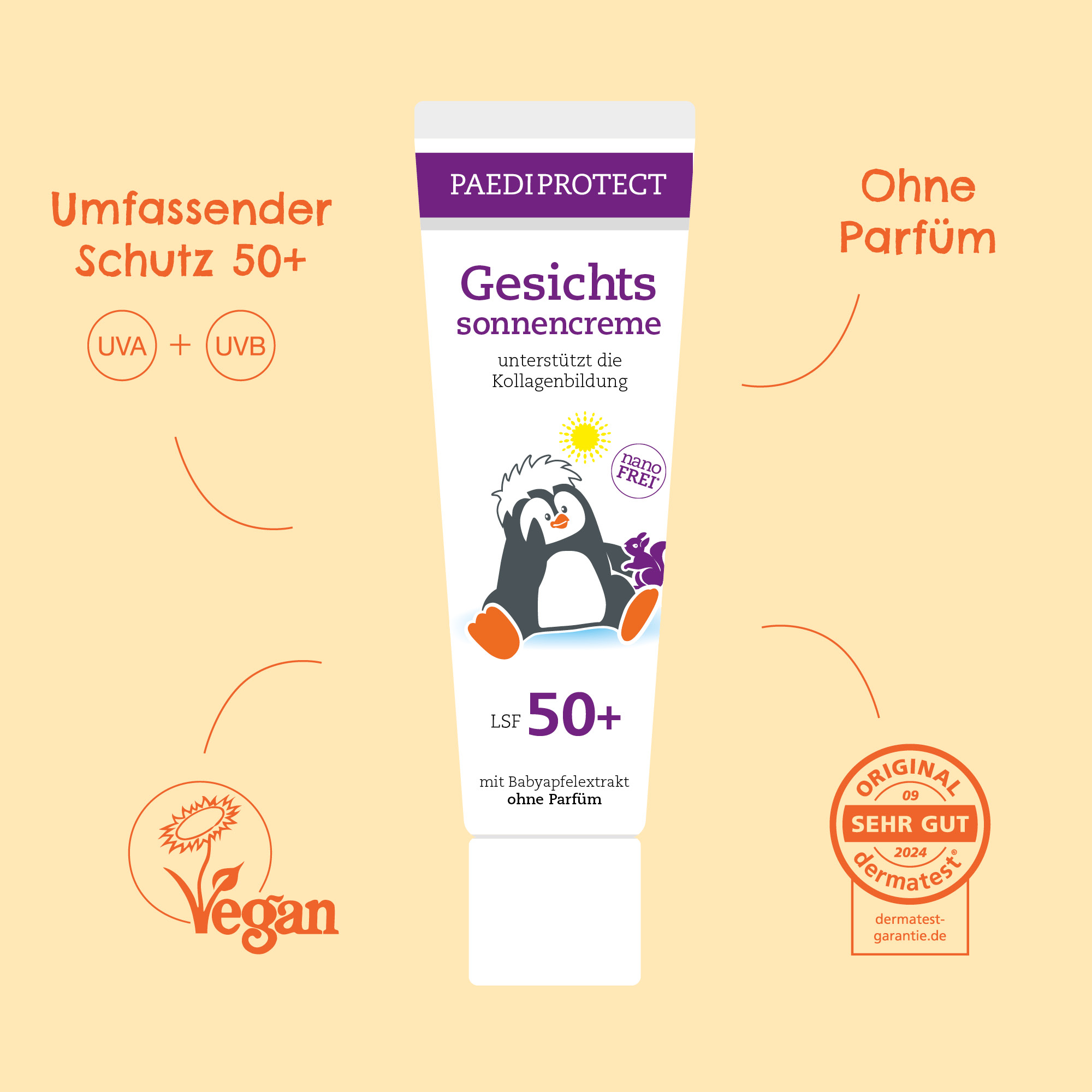 Gesichtssonnencreme LSF 50+ 3 PAEDIPROTECT Gesichtssonnencreme Mehrwerte