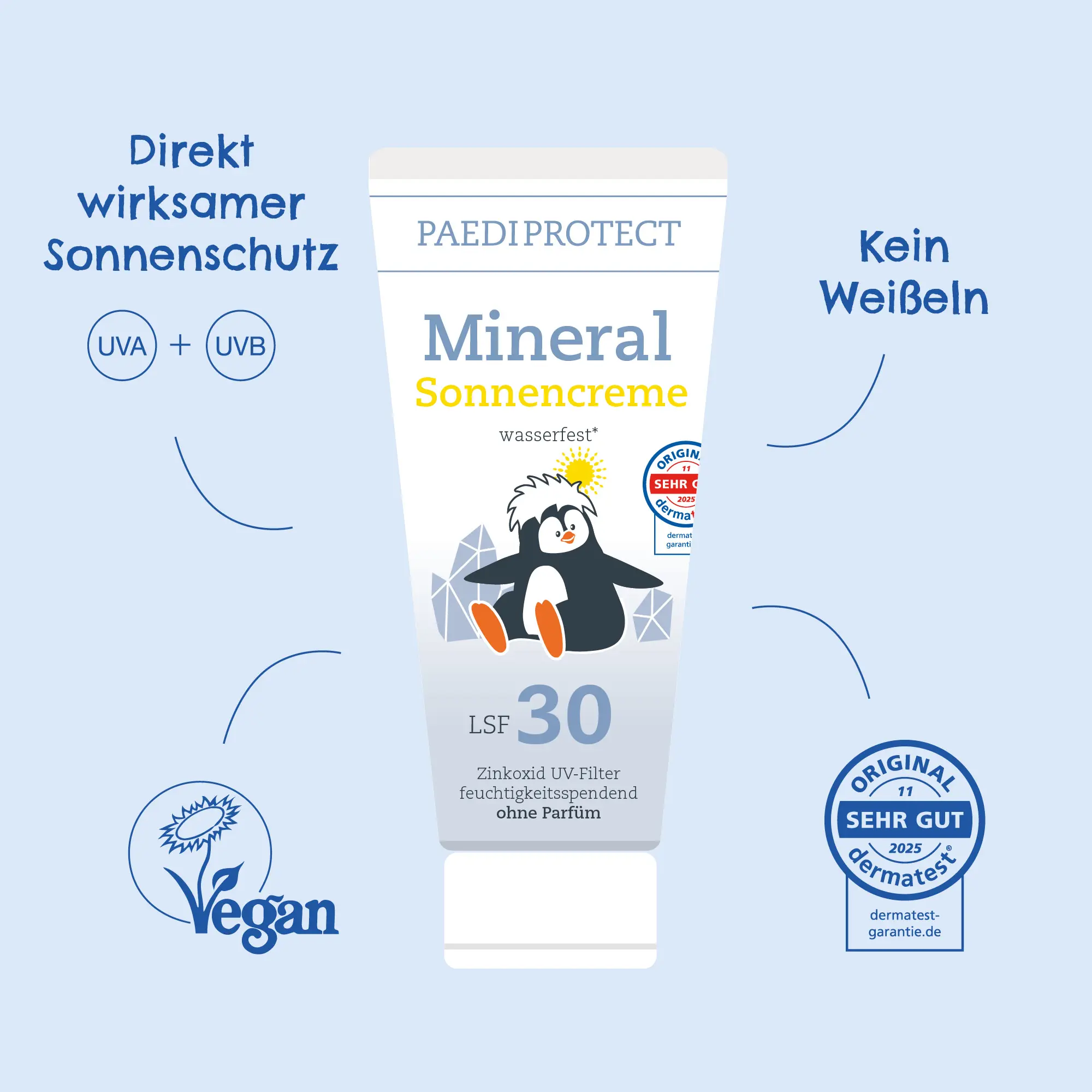 Mineral Sonnencreme LSF 30 3 PAEDIPROTECT Mineralische Sonnencreme ohne Titandioxid