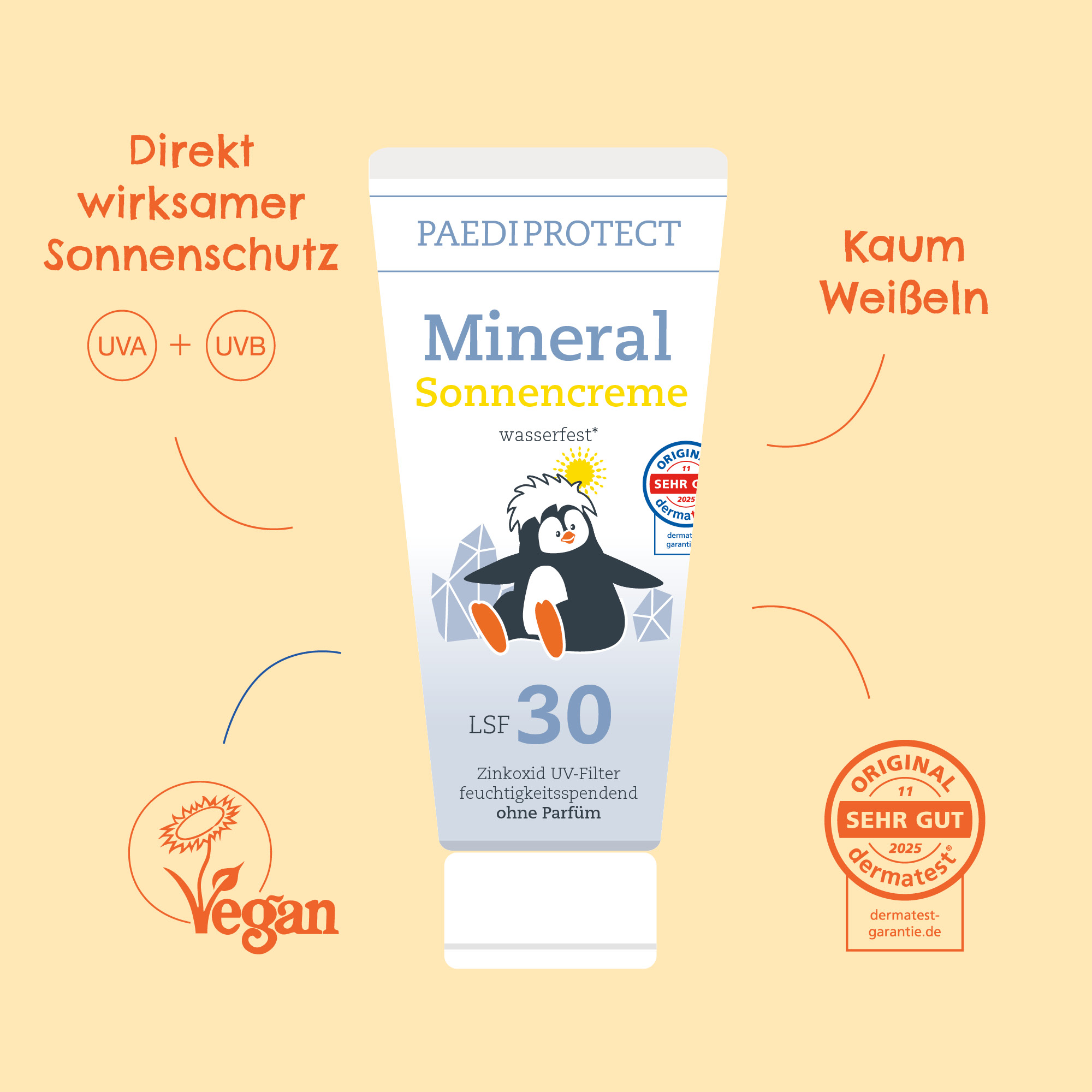 Mineral Sonnencreme LSF 30 3 PAEDIPROTECT Mineralische Sonnencreme ohne Titandioxid