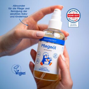 PAEDIPROTECT 2in1 Shampoo & Waschlotion, Pflegeöl und Pauli Waschlappen