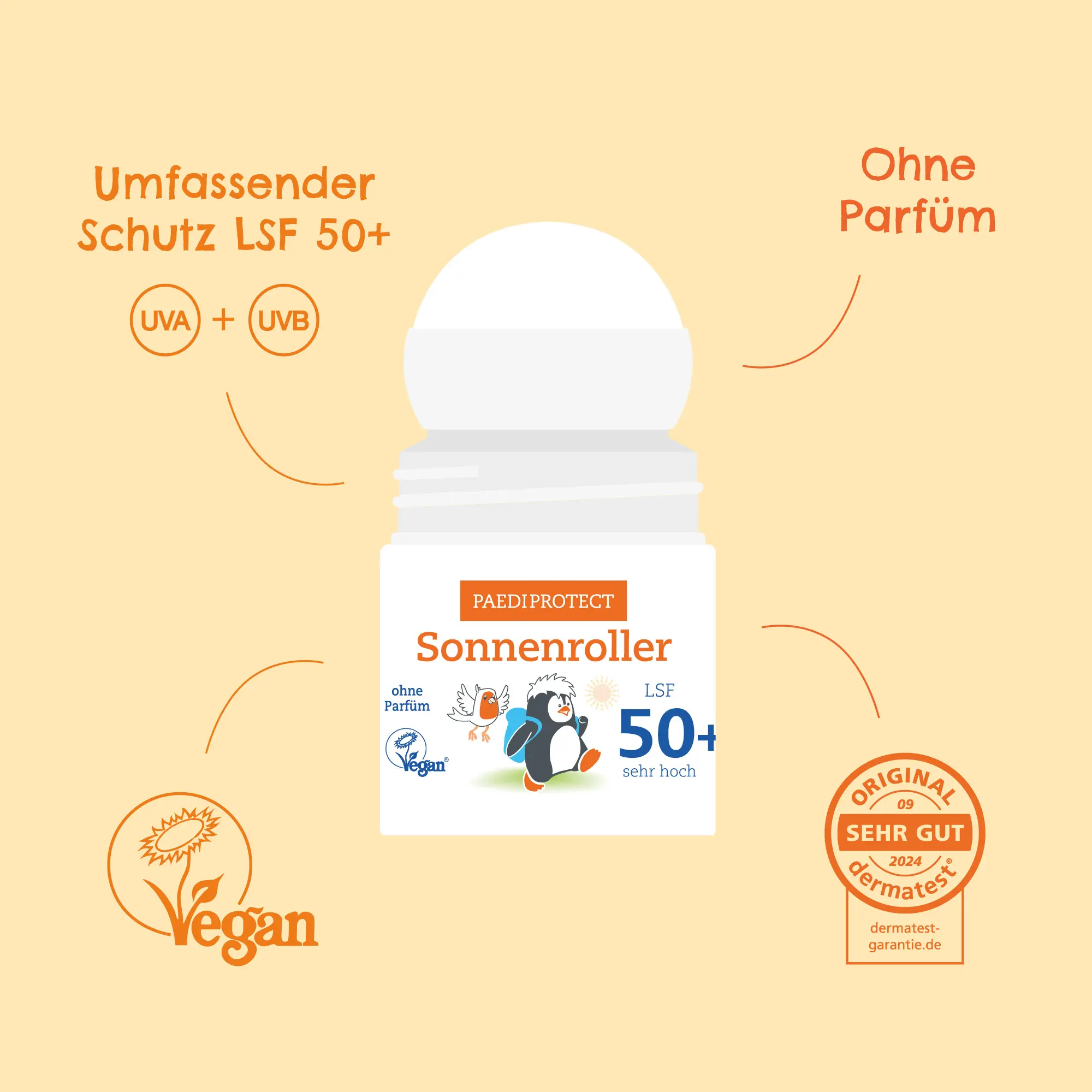 Sonne Sand Spaß Set 5 PAEDIPROTECT Sonnenroller LSF 50+