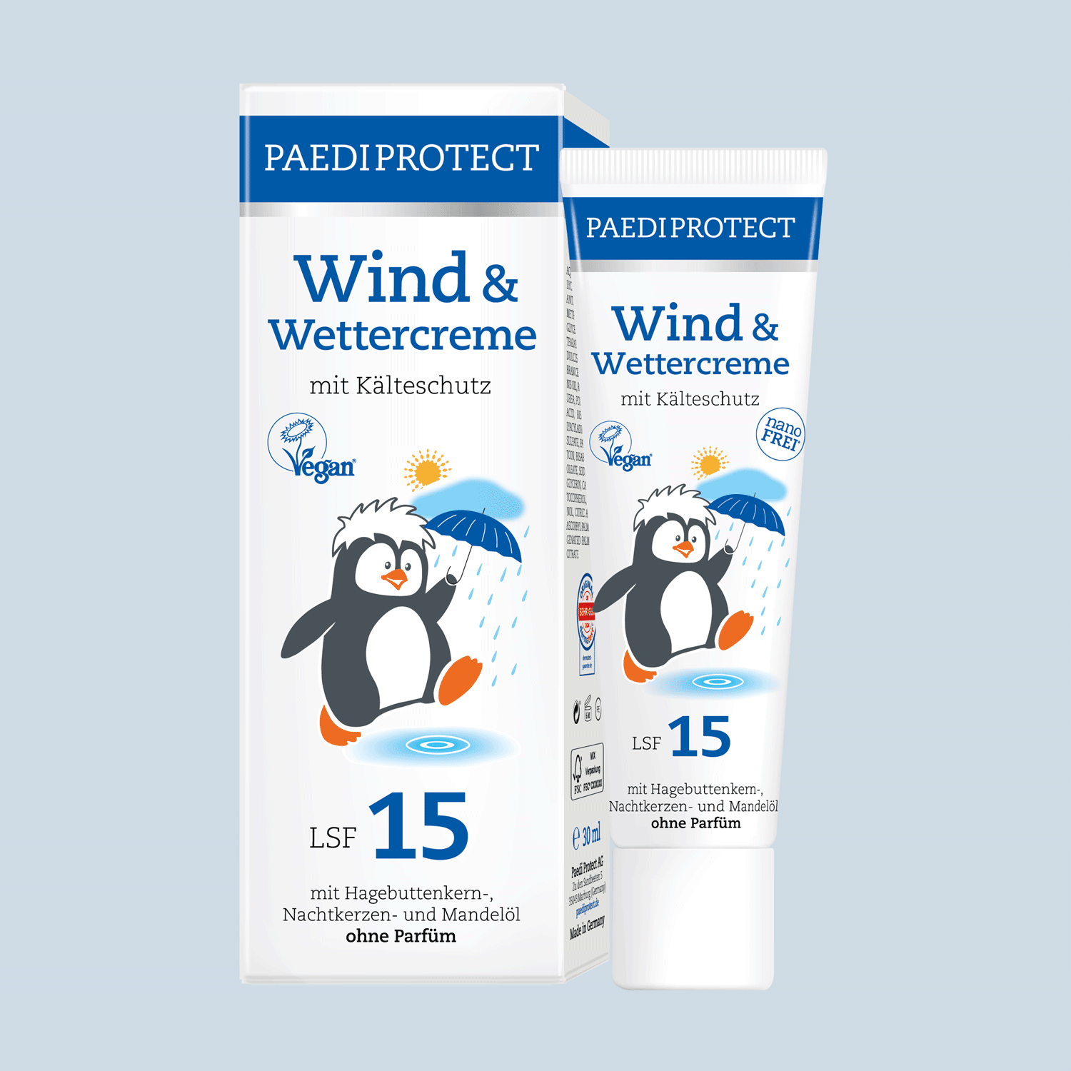 Wind & Wettercreme 1 a close up of a tube