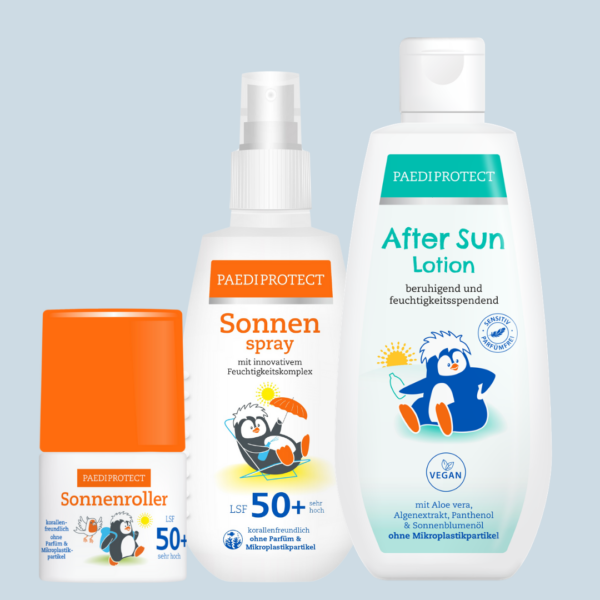 a group of sunscreen bottles